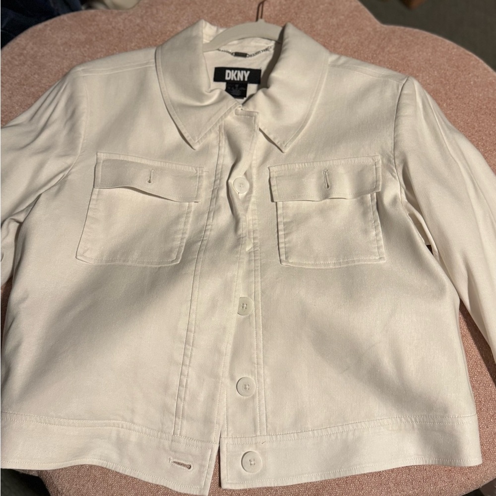 DKNY Women's Cream Jean Jacket